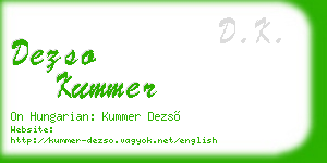 dezso kummer business card