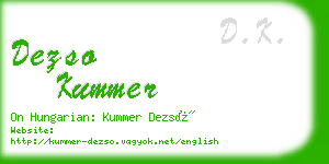 dezso kummer business card